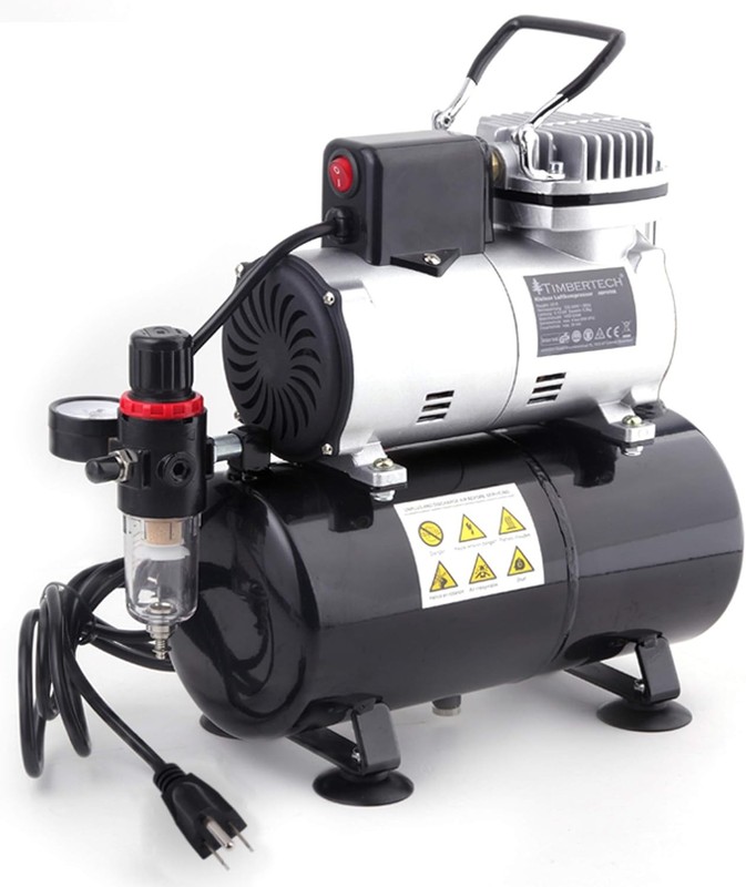 Timbertech Airbrush Compressor ABPST08 Oil Free 3L Tank