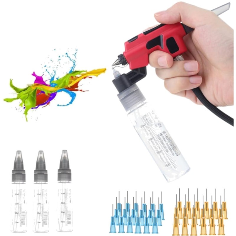 No- with Disposable Nozzle 50pcs x 0.3mm & 50pcs x 0.5mm, Wash-Free Airbrush …