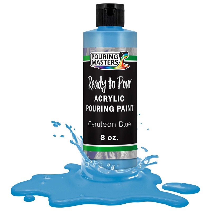 Pouring Masters Cerulean Blue 8-Ounce Bottle Water-Based Acrylic Pouring Paint