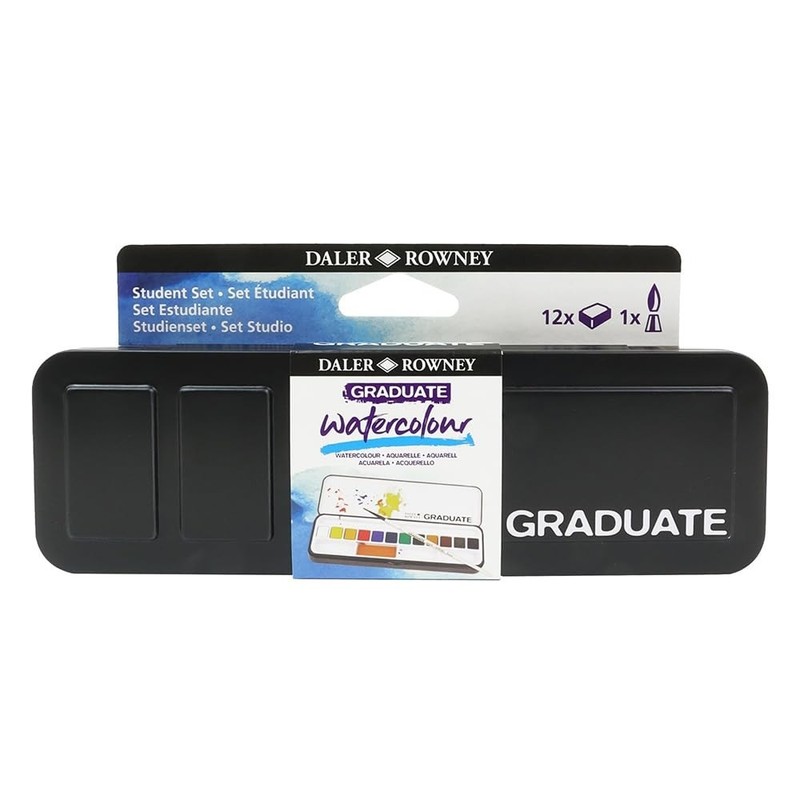 Daler-Rowney Graduate Watercolor Travel Set, 12 Count Half Pans – Watercolor …