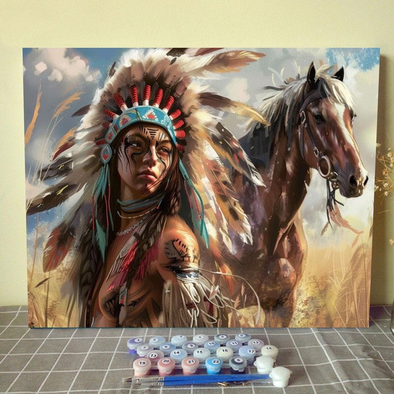 Paint by Numbers Kit for Adults Abstract Art DIY Oil Painting 16x20 No Frame