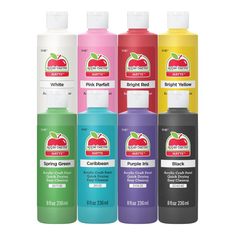Acrylic Craft Paint Set, Matte Finish, Set of 8, 8 Fl Oz (Pack of 8), Assorted