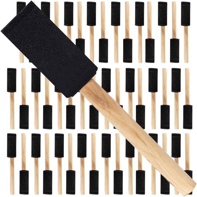 Pro Grade – Foam Brushes – 1 Inch 48 Piece Foam Brush Set
