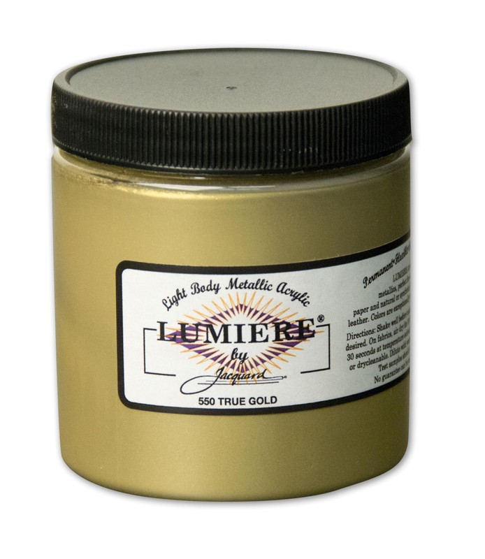8Oz True Gold Metallic Acrylic Paint Shimmer For Fabric Leather Wood Arts