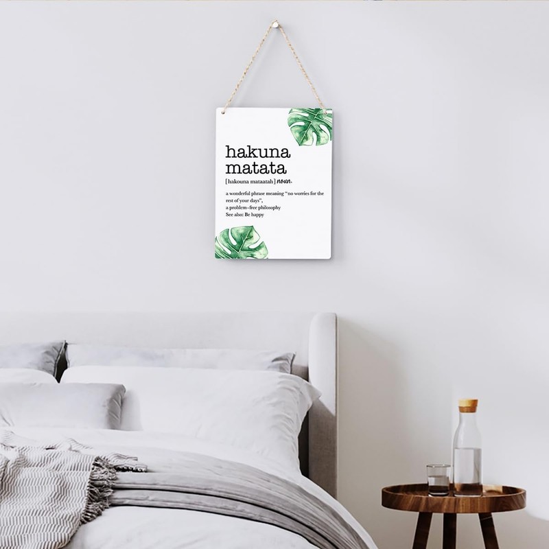 Motivational Wood Wall Art Hakuna Matata Word Definition Hanging Sign Farmhou... gallery