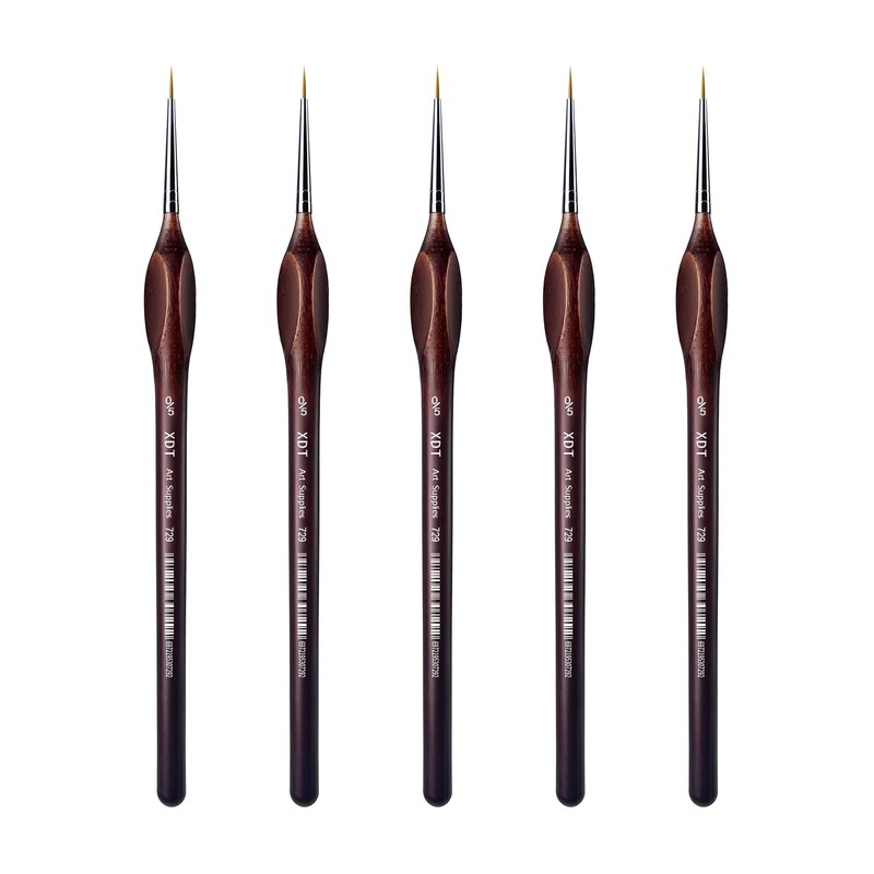5 PCS XDT#729 Artist Micro Detail Paint Brush #00000 Acrylic Watercolor