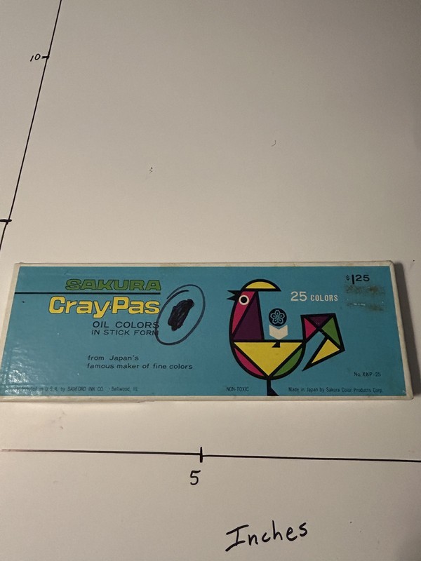 Vintage Sakura Cray-Pas Oil Colors Sticks Set 25 Colors Japan XKP-25 Non-Toxic