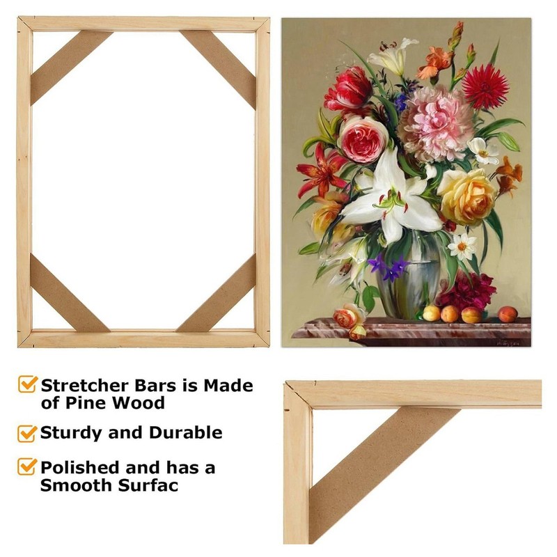 6 Set DIY Solid Wood Canvas Frame Kit, 16X20 Inch Canvas Frame Stretcher5720 gallery
