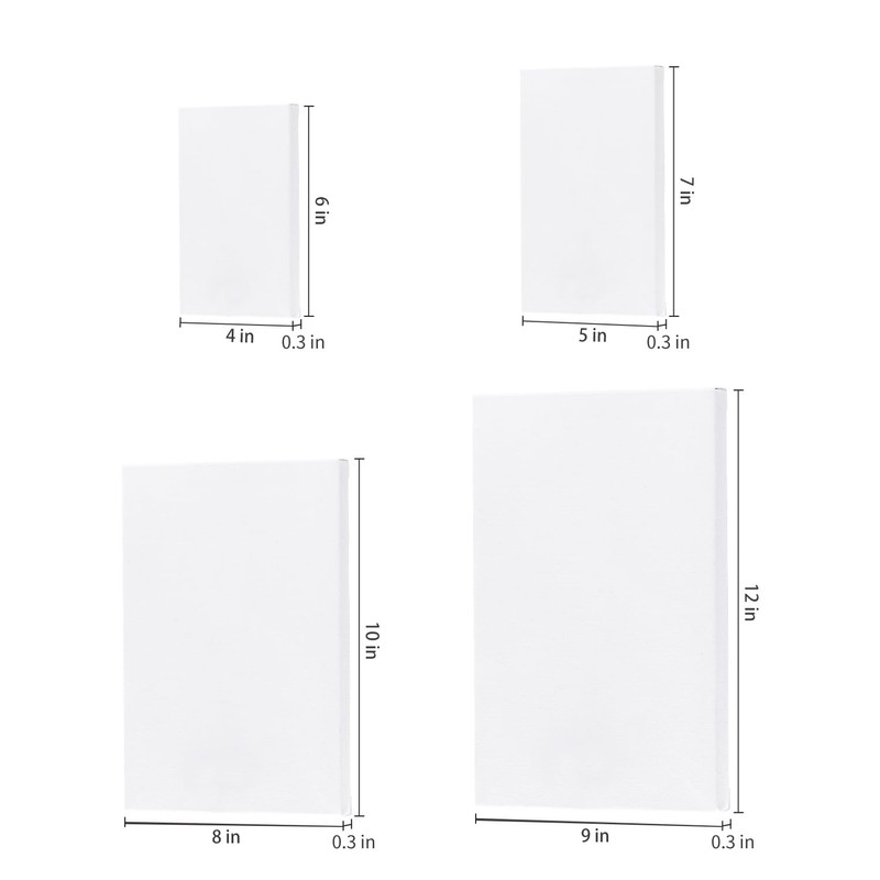 Assorted Mini Stretched Canvas - 12 Pcs, Small Drawing Canvas, Square Paint C... gallery