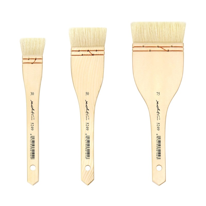 XDT#5249-2 Japanese Style Art Brush Set 3Pc #30#50#75 Premium Goat Watercolor