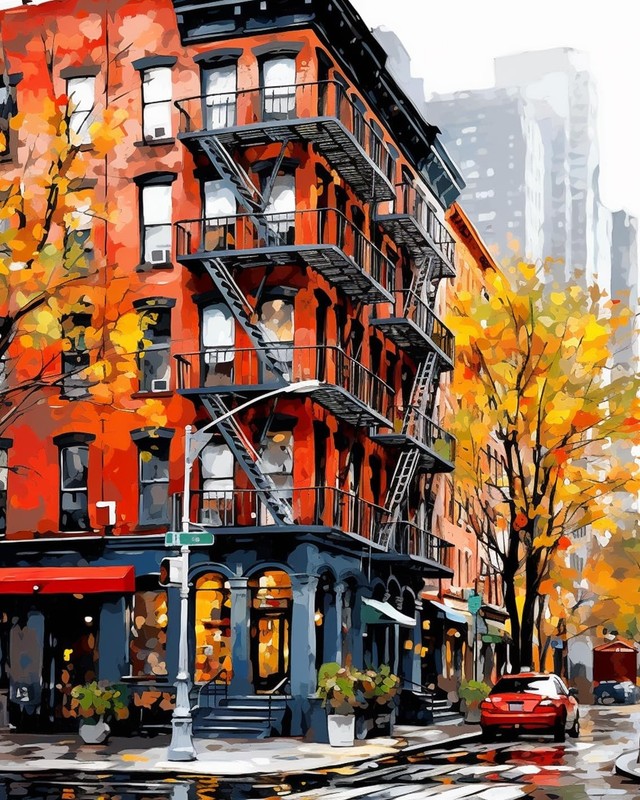 New York City Landscape Oil Painting 16”x20”(Frameless), Spain Scenery 03