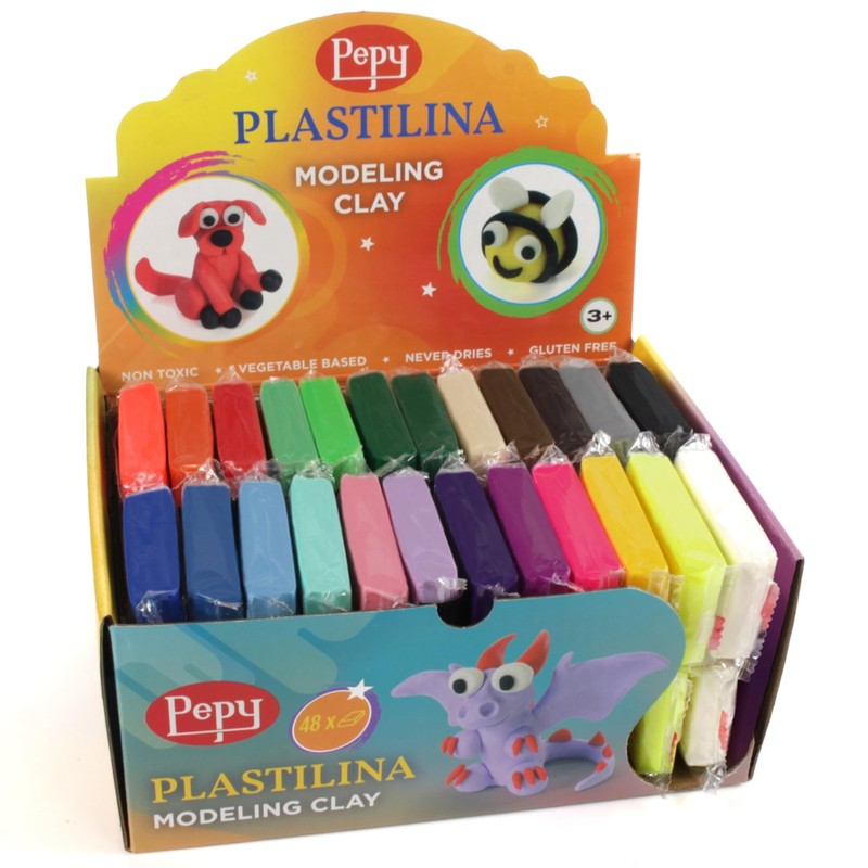 Modeling Clay 48 Bars 1.4oz Non Drying Reusable 24 Colors Multicolor Pepy Gift
