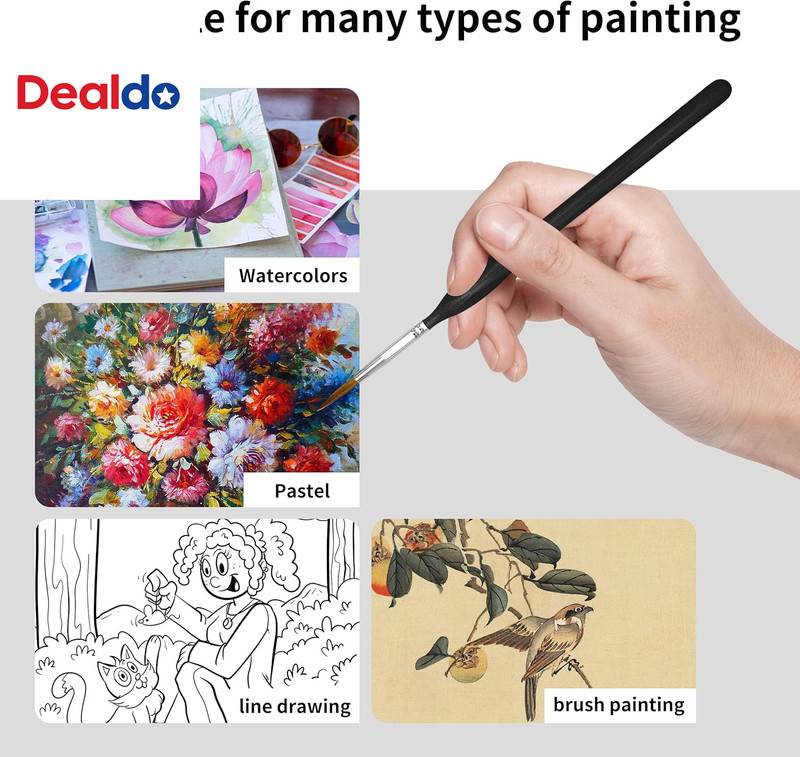11PCS Fine Detail Paint Brushes Set, Miniature Painting Brushes Kit for Oil, Acr gallery