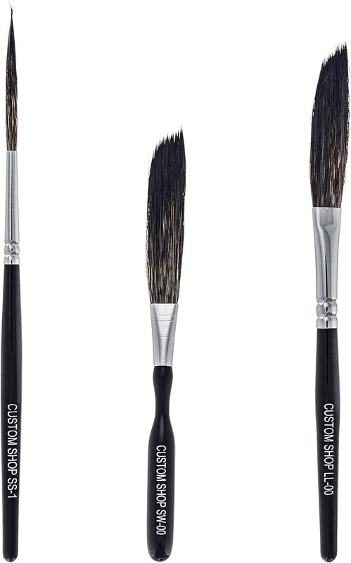 Starter Pinstriping Brush Kit Sword 00 Scroll 1 Long Liner 00 One of Each All 3