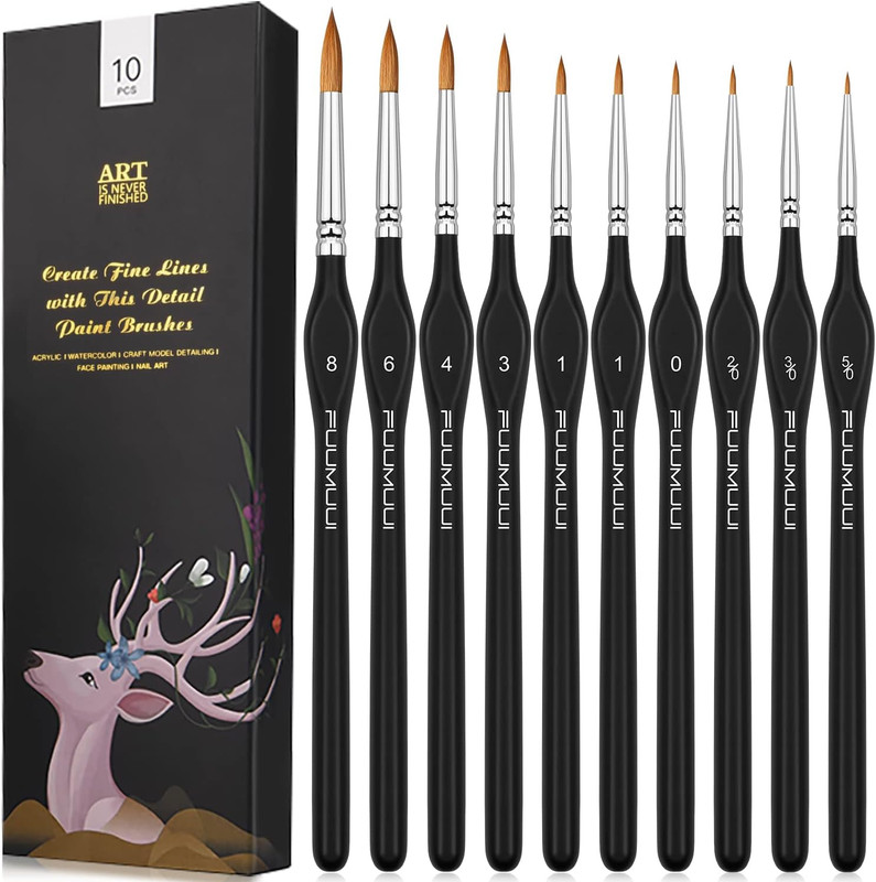 Kolinsky Sable Watercolor Brushes, 10Pcs Sable Detail Paint Brush Set Will Keep gallery