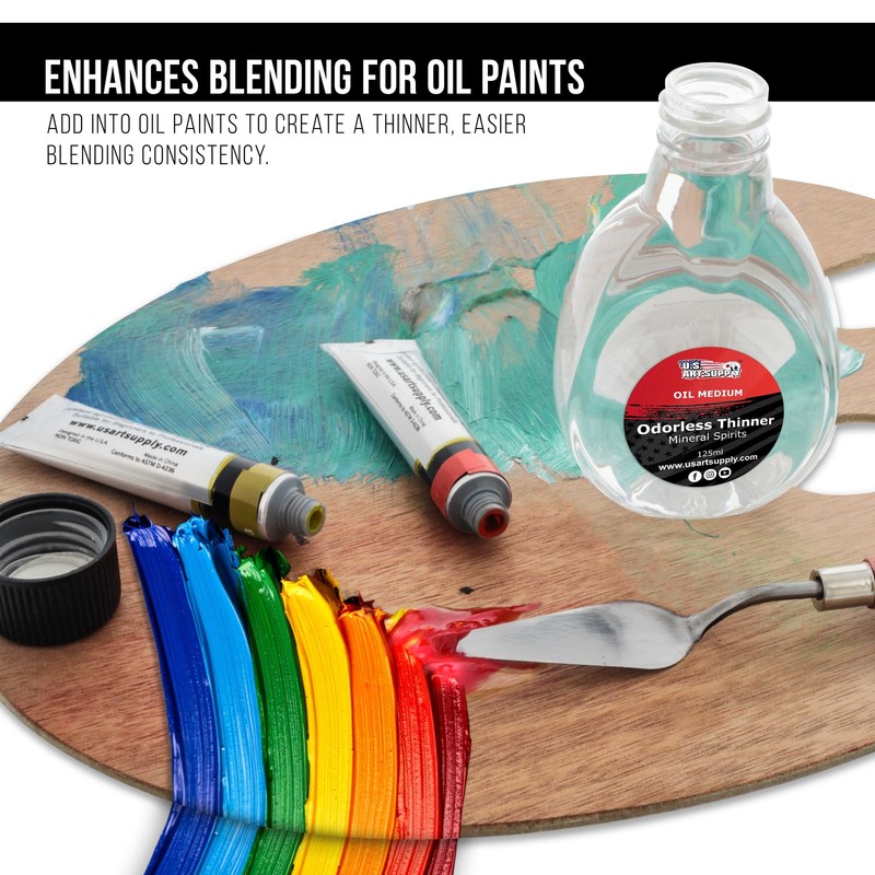 U.S. Art Supply Odorless Mineral Spirits Thinner, 125ml gallery