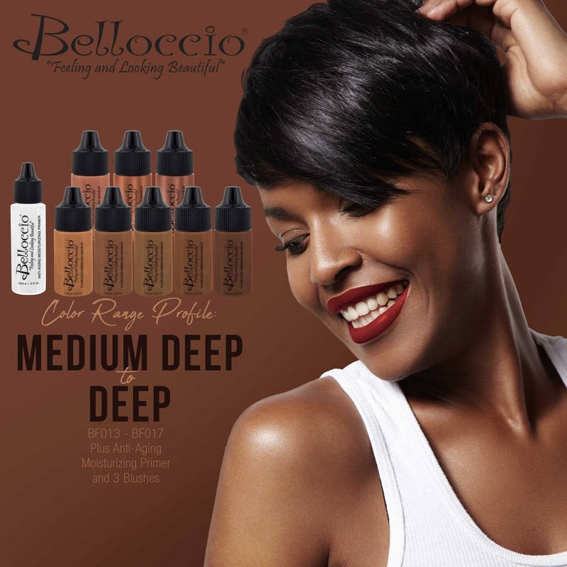 Belloccio AIRBRUSH Dark FOUNDATION MAKEUP SYSTEM Compressor Blush Bronzer Kit gallery