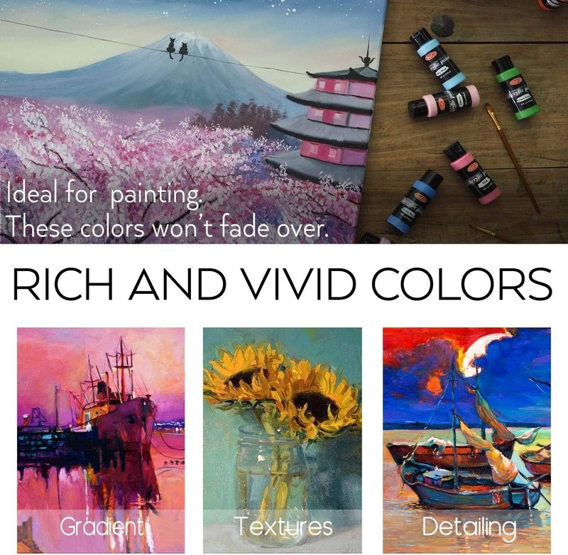 55PCS Acrylic Paint Set - Non Toxic, 36 Rich Pigment Colors gallery