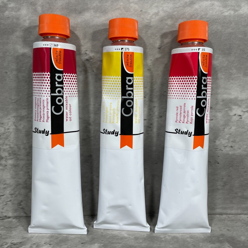 3 Royal Talens Cobra Study Water Mixable Oil Colour Paint 200ml Tubes NEW Winsor