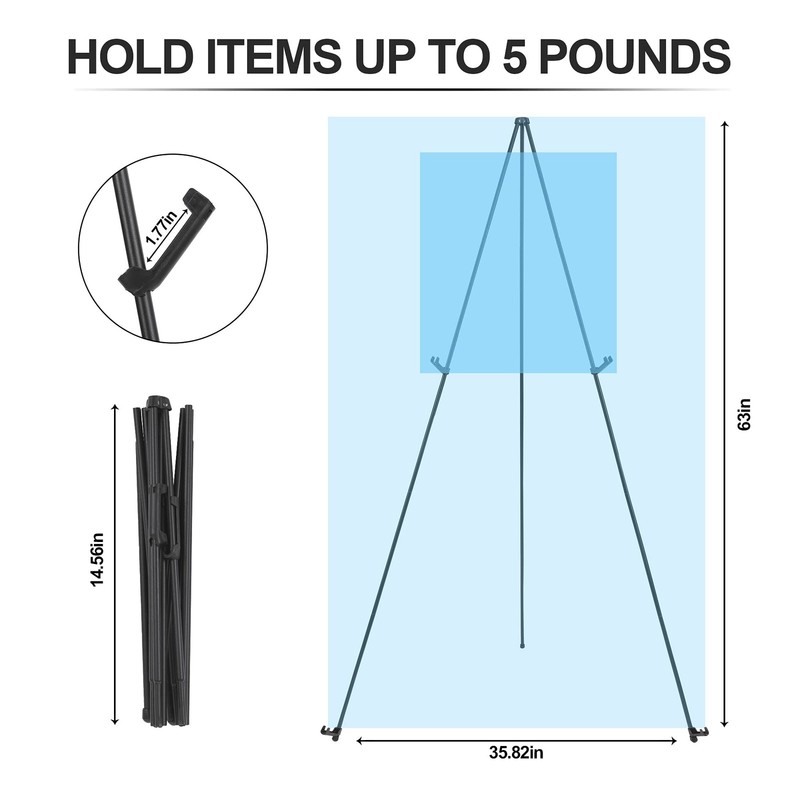 Easel Stand for Wedding Sign & Poster Display 63'' Portable Art Easel for Flo... gallery
