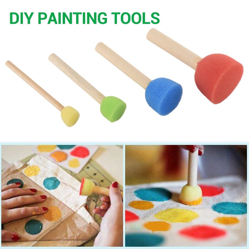 Foam Pouncer Assortment-Sponge Painting Stippler Set 24/-Foam Brush8881 gallery