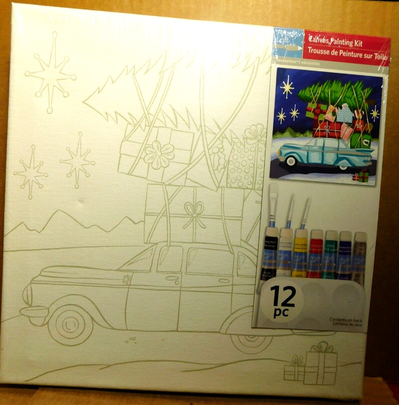 HC~Artist's Loft Canvas Painting Kit 12 Piece Set ASTM D-4236 Christmas Artwork