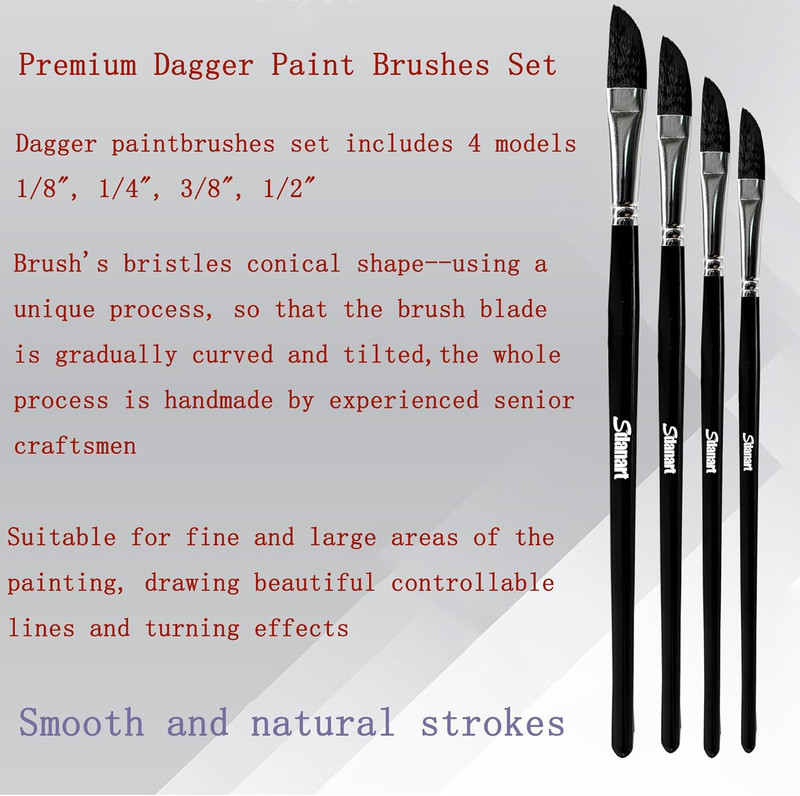 4PCS Dagger Striper Brush Set, Premium Dagger Paint Brushes Set, Professional Da gallery