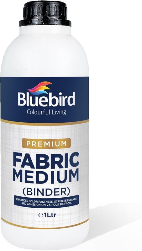 BLUEBIRD Fabric Medium 1 Liter Textile Paint Additive for Clothes & Crafts