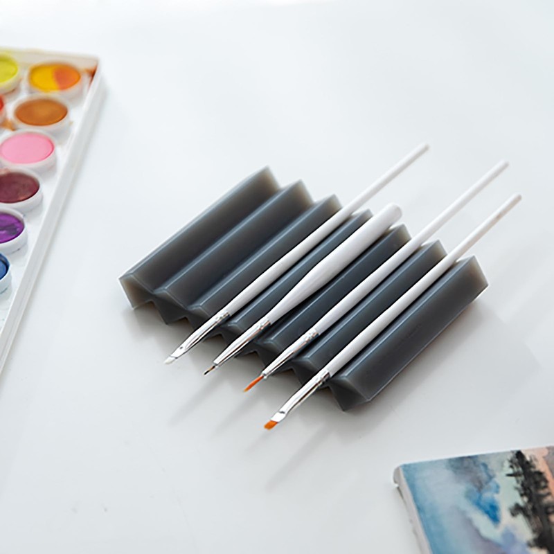 Zigzag Paint Brush Holder Soap Dish For Watercolor Paintbrush Black 2 Pack