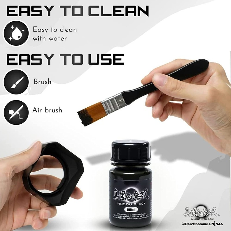 Shin Kokushoku Musou The Blackest Water-Based Acrylic Paint in the World 100ML gallery