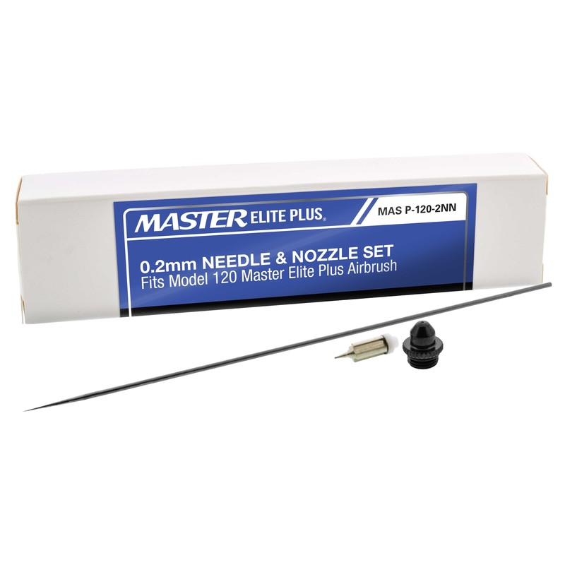 0.2 mm Needle, Nozzle, Fluid Tip Cap Set Only, Fits Master Elite Plus Airbrush