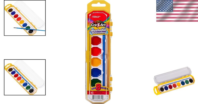 Whimsical 8-Color Washable Watercolor Set with Brush – Safe & Non-Toxic for Kids gallery