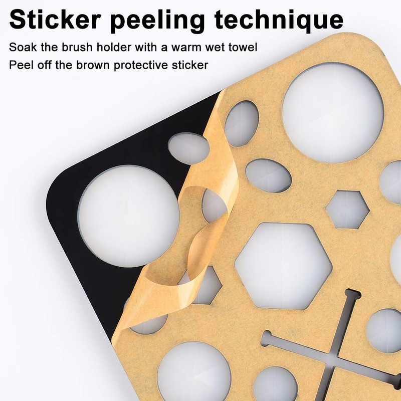 28 Hole Makeup Brush Drying Rack Silicone Mat Collapsible Holder Dryer Stand gallery