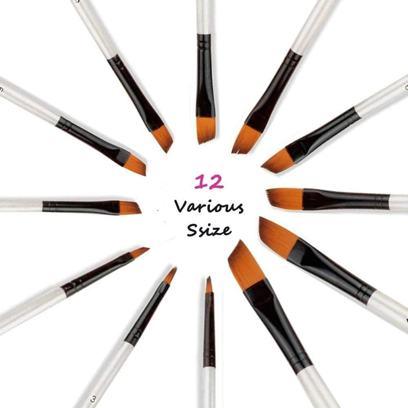 Angular Paint Brushes Nylon Hair Angled Watercolor Pait Brush Set for Acrylics W gallery
