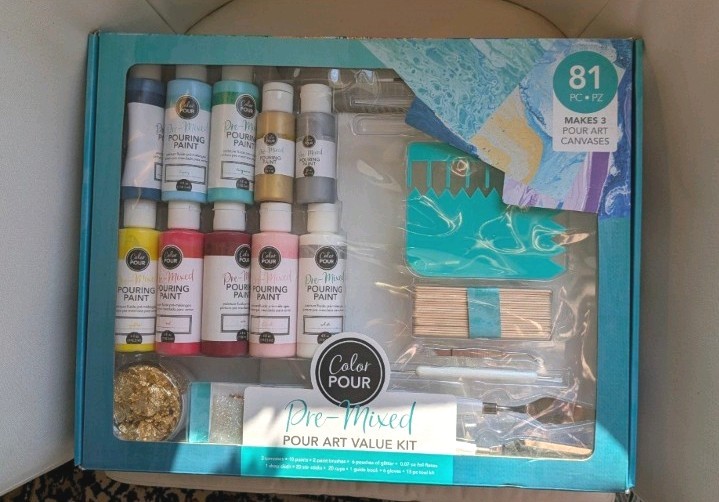 Pour Art Paint Set Huge Bundle 81 Pc Art Supplies Craft Supplies Kids Adults New
