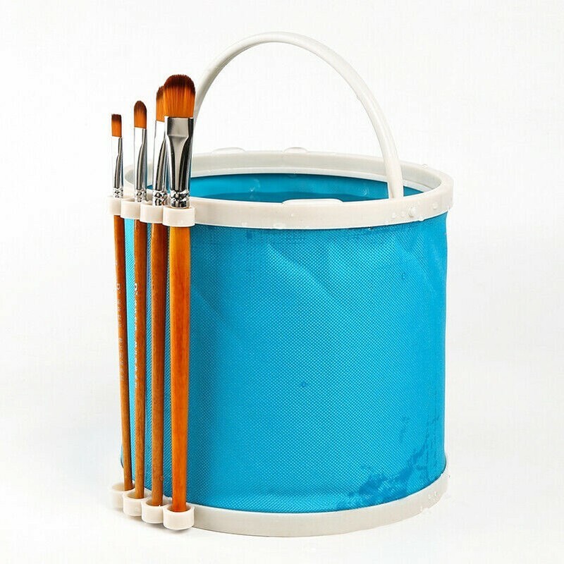 Portable Brush Pen Washing Bucket Random Color Watercolor Painting Art Tool Chic