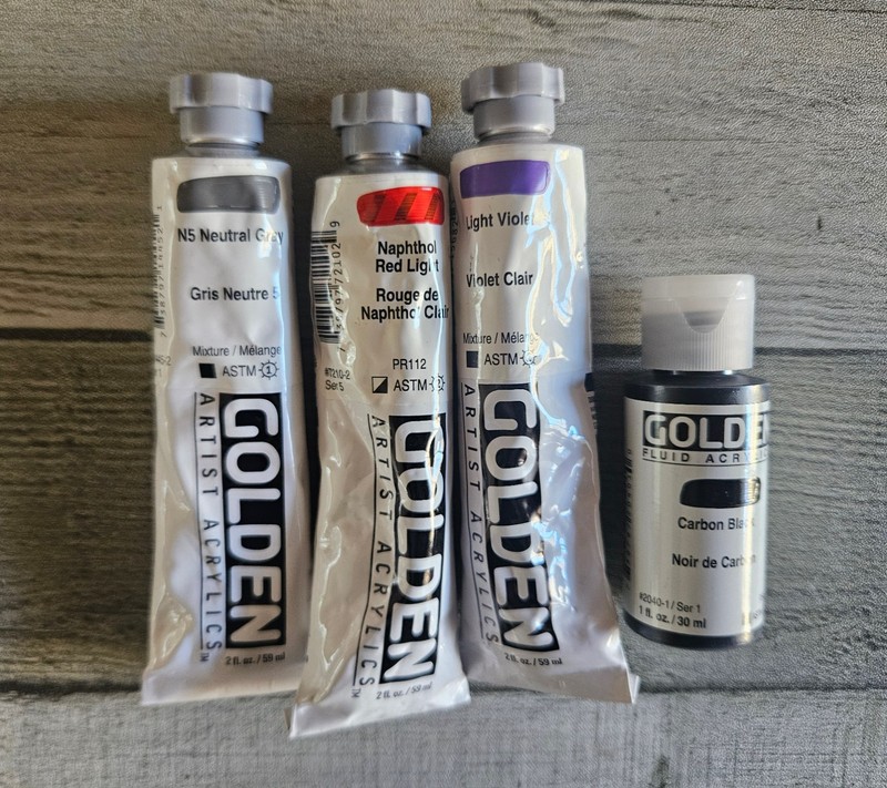 Golden Acrylic Art Paint N5 Gray Naphthol Red Light Violet – Fluid Carbon Black