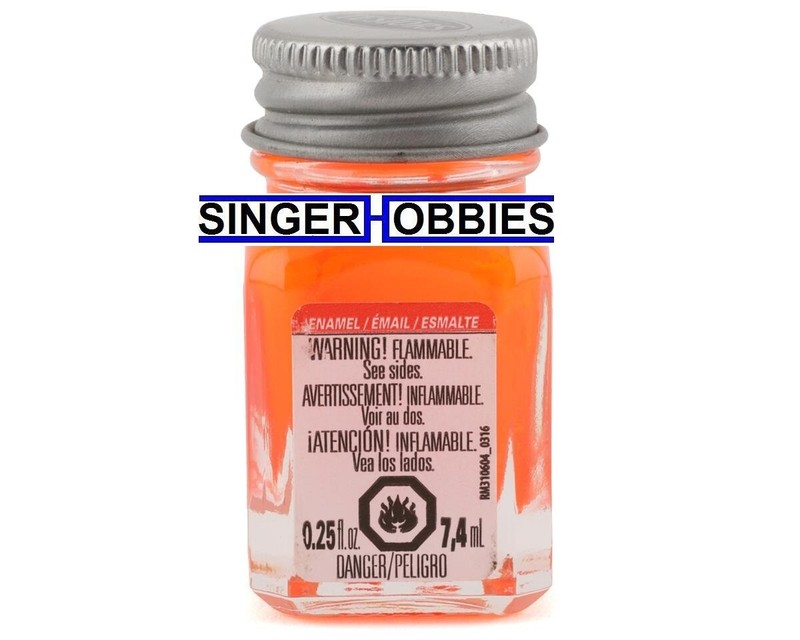Testors 1173TT Enamel 1/4oz, Orange Fluorescent NEW SEALED HH