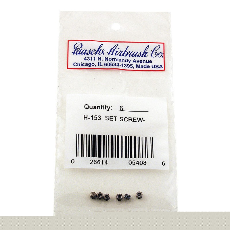 H-153 Pack of 6 Set Screws for Paasche H/HS/F Model Airbrushes