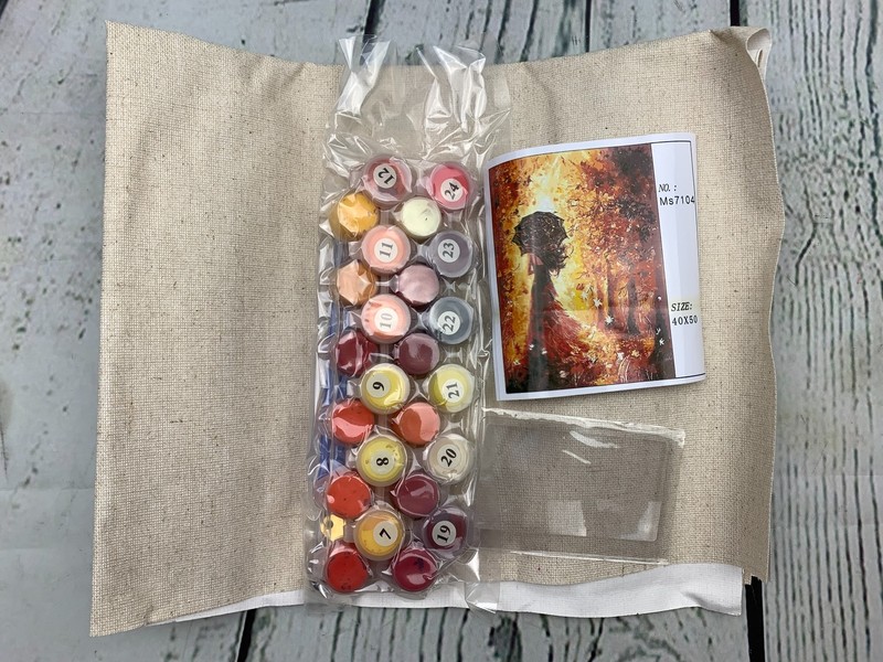 DIY Paint by Number Girl in The Rain with an Umbrella 16in x 20in gallery