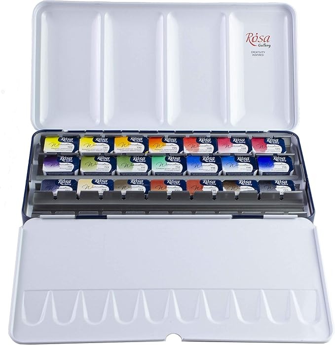 Professional Watercolor Paint Set, Made in Ukraine, 21 Water Colors