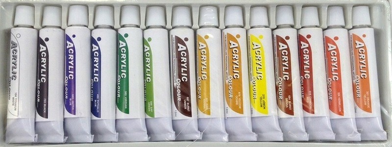6 Sets of 14 Color Acrylic Paint 12ml Tubes Professional Artist Rainbow Pigments