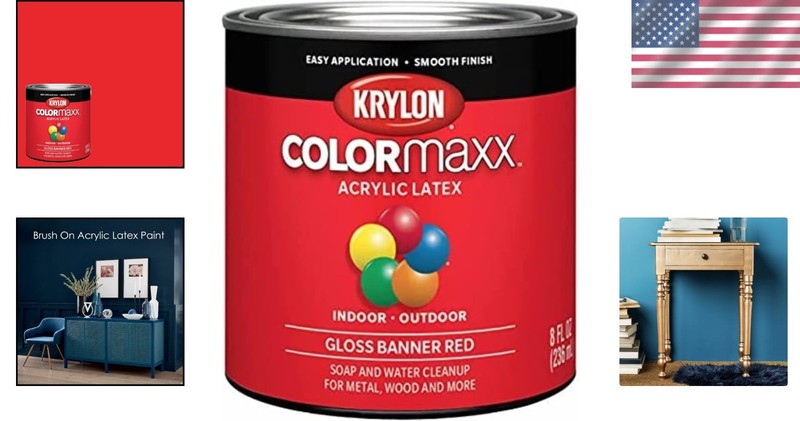 COLORmaxx Gloss Banner Red Acrylic Latex Paint – Indoor/Outdoor, Durable, Bru... gallery