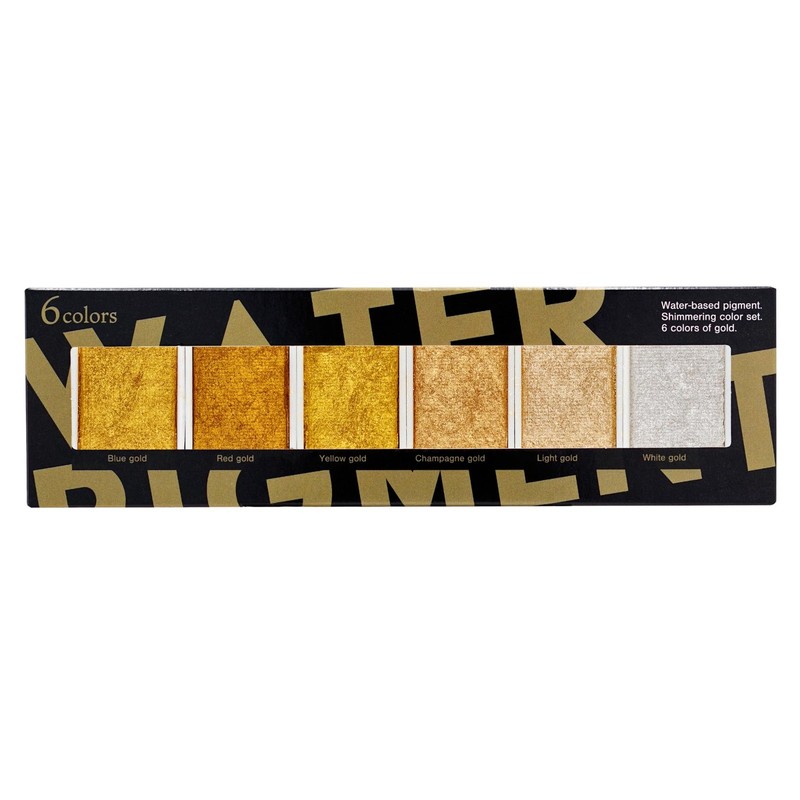 Golden Artistry: 6 Metallic Watercolor Paints 1 Count (Pack of 1), Gold