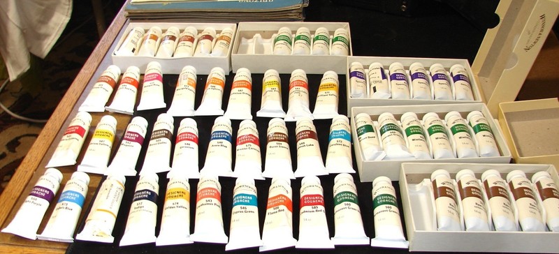 LOT==Fifty Six (56) Tubes Winsor-Newton Gouache Paint Tubes=Tube Size 14ML