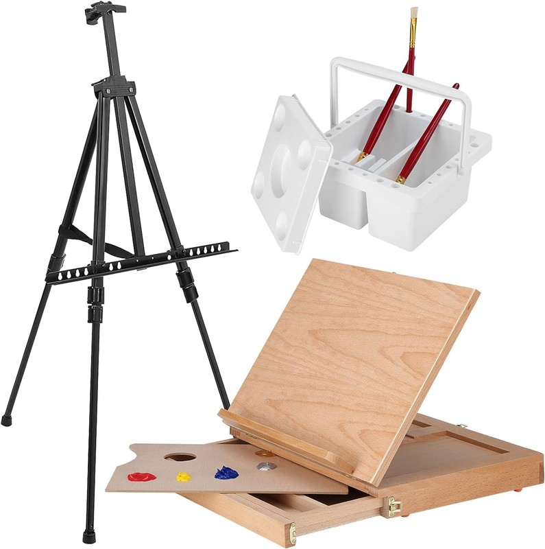 149Pcs Deluxe Artist Painting Set with Aluminum and Beech Wood Easel, 48 Colo... gallery
