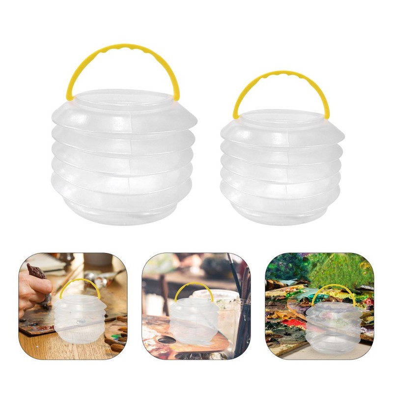 4 Pcs Paint Brush Washing Bucket Foldable Water Collapsible Washer