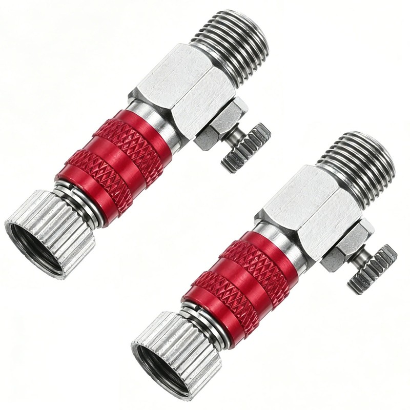 2Pcs 1/8 Air Brush Control Valve Quick Connect Adapter w/ Airflow Regulator Red gallery