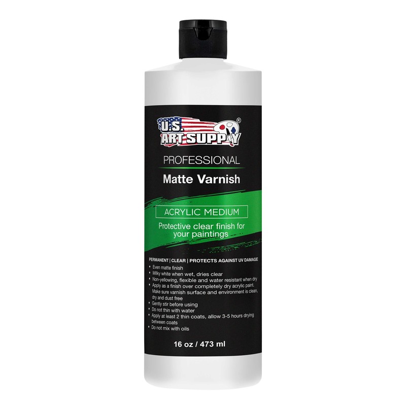 U.S. Art Supply Professional Matte Varnish – 16 Ounce