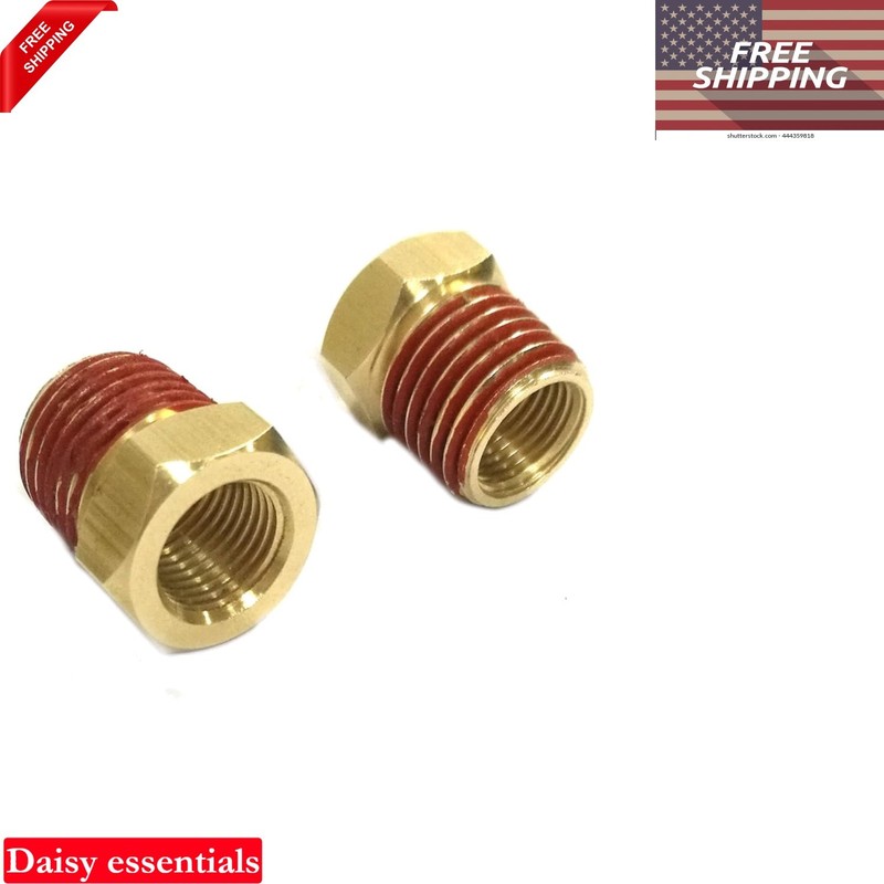 Brass Airbrush Fittings 1/8″ BSP Female to 1/4″ Male NPT Adapter 2 Pack
